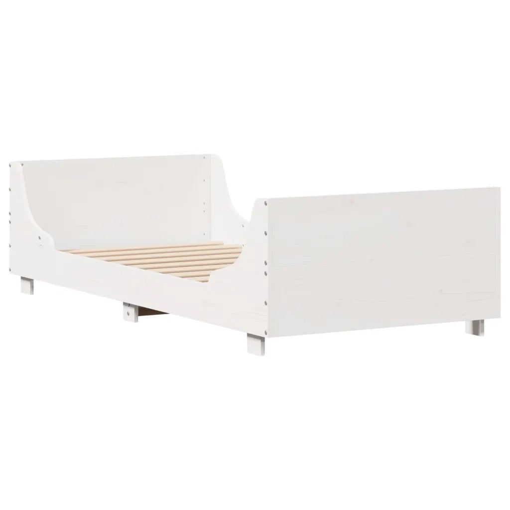 Letto singolo | Letto per adulti | Letto senza Materasso Bianco 90x200 cm Legno Massello di Pino
