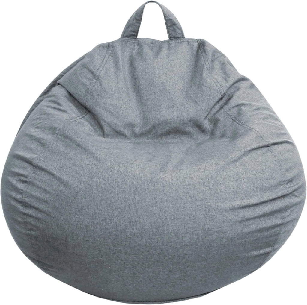 Pouf Poltrona Sacco con Imbottitura in Schiuma - Morbido e Confortevole - Fodera Lavabile - Pratico e Facile da Trasportare - Pouf Sacco per Tutta la Famiglia (120x100 cm, Beige)
