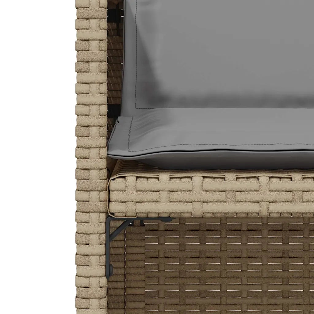 Set da Bistr¨° 3 pz | Set Salotto da Giardino con Cuscini Beige Misto in Polyrattan