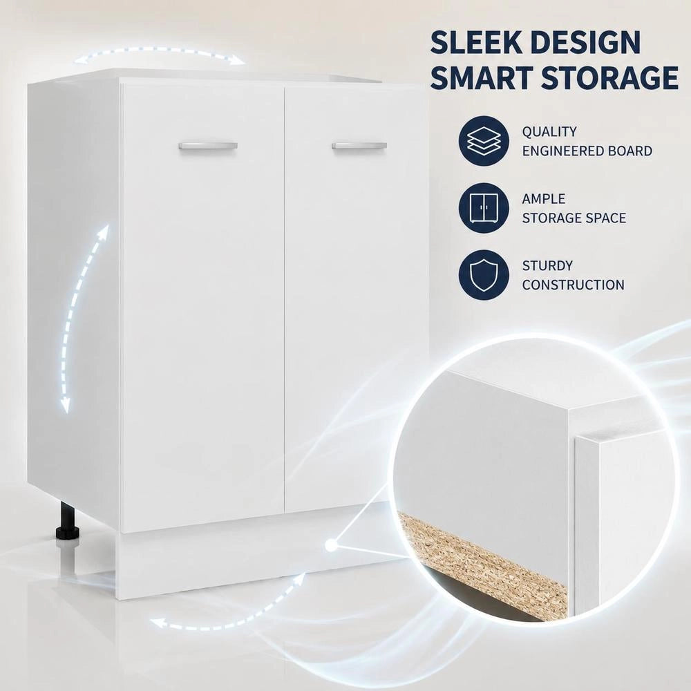 Base Cabinet Lyon White 60x46x81.5 Cm Wood-based Material