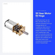 Motore a ingranaggi a corrente continua 6V - 10 giri/min - diametro esterno 12mm - ingranaggi in metallo - silenzioso e duraturo