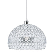LÚZETE - COLGANTE 1 LUZ TUDOR CROMO Y CRISTAL