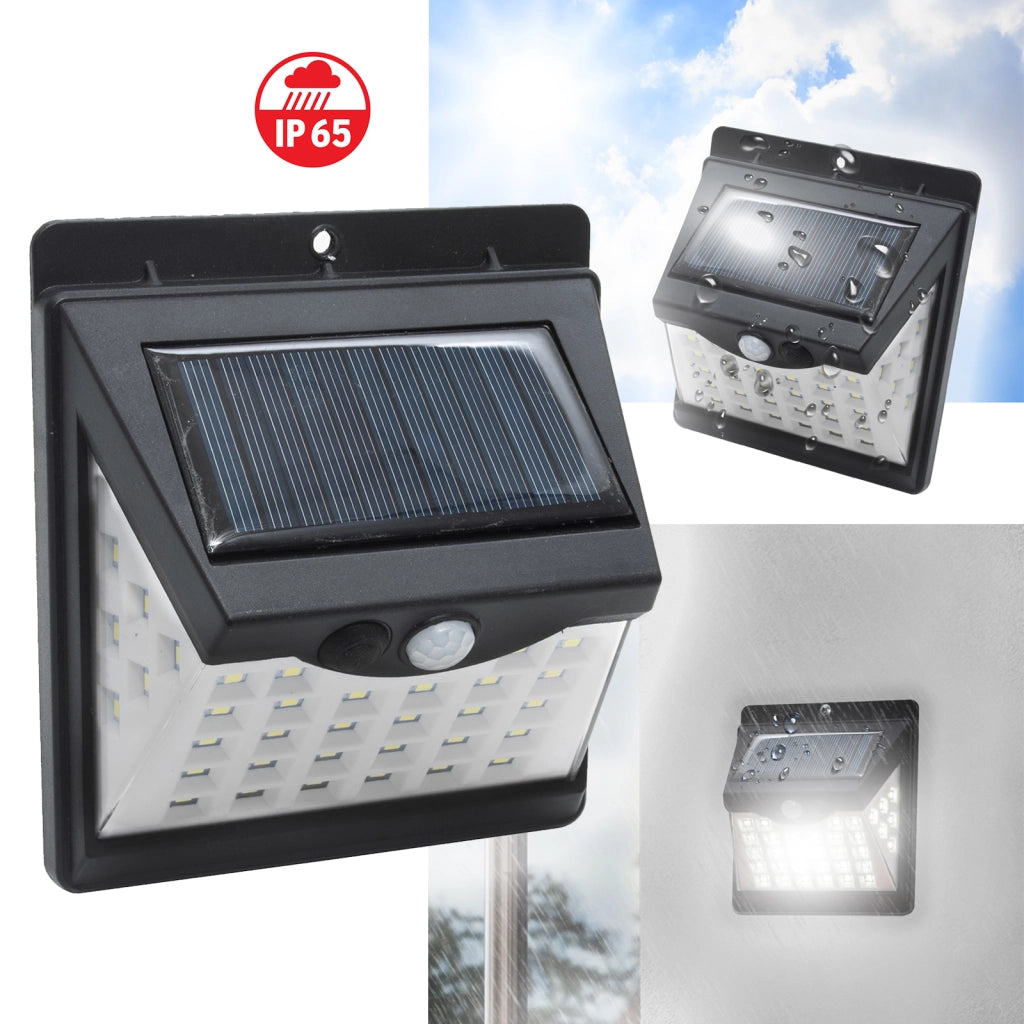 Faretto faro solare 40 LED sensore crepuscolare luce barca camper giardino IP65