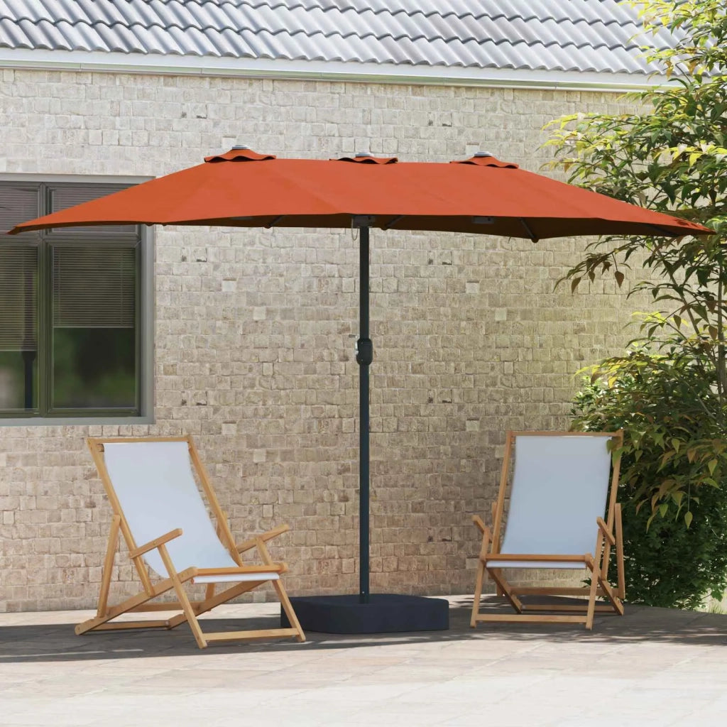 Ombrello da giardino Terracotta 385 x 209 x 244 cm Poliestere 42003288