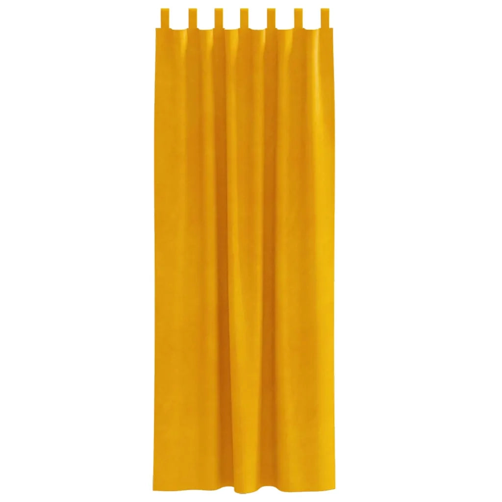 Tende oscuranti 2 pcs Giallo senape 140 x 260 cm Velluto 4107282