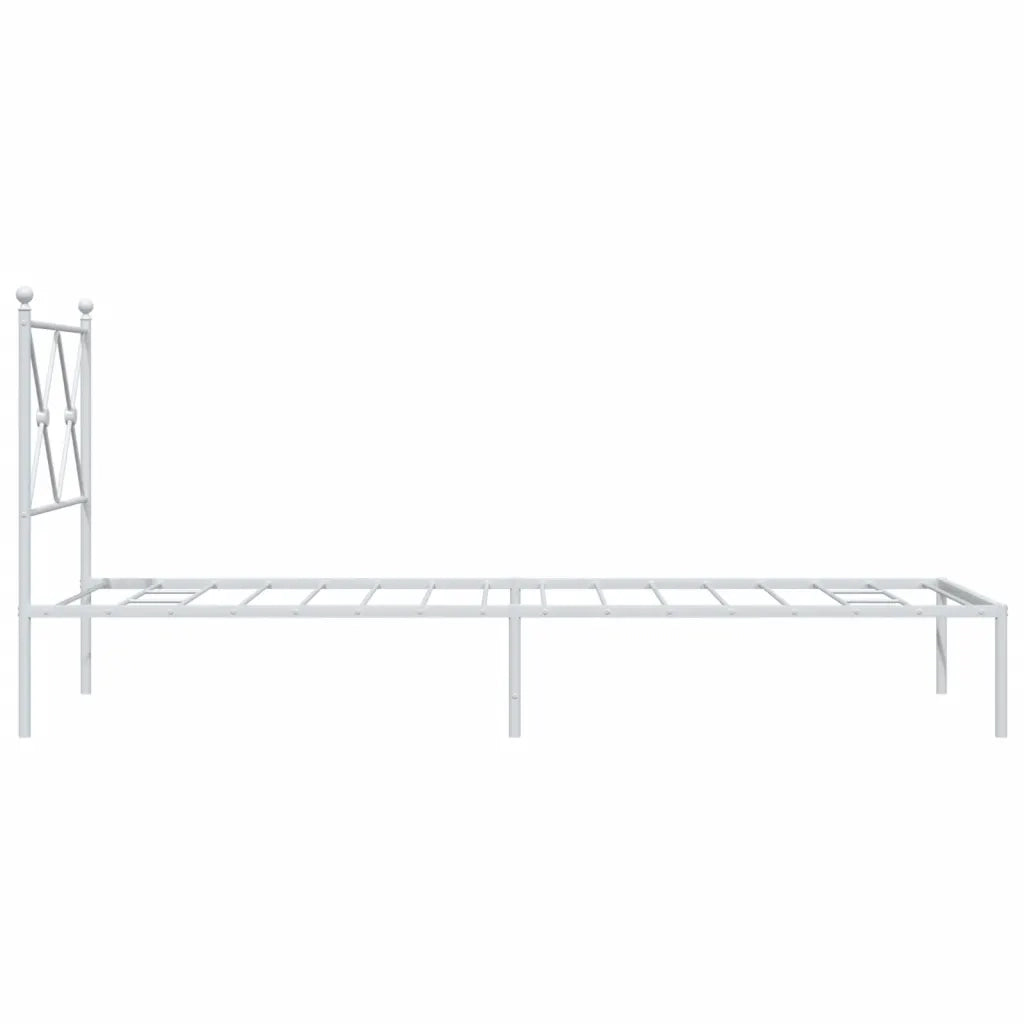 Giroletto con Testiera-Struttura Letto con testiera Metallo Bianco 80x200 cm 281262