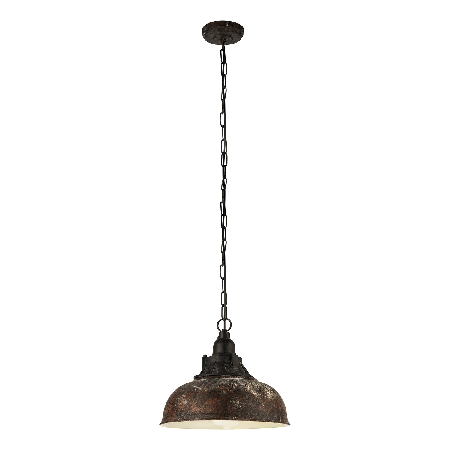 Lampadario A Sospensione Vintage Grantham 1 Acciaio Marrone Antico 1 Luce E27