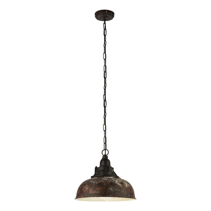 Lampadario A Sospensione Vintage Grantham 1 Acciaio Marrone Antico 1 Luce E27