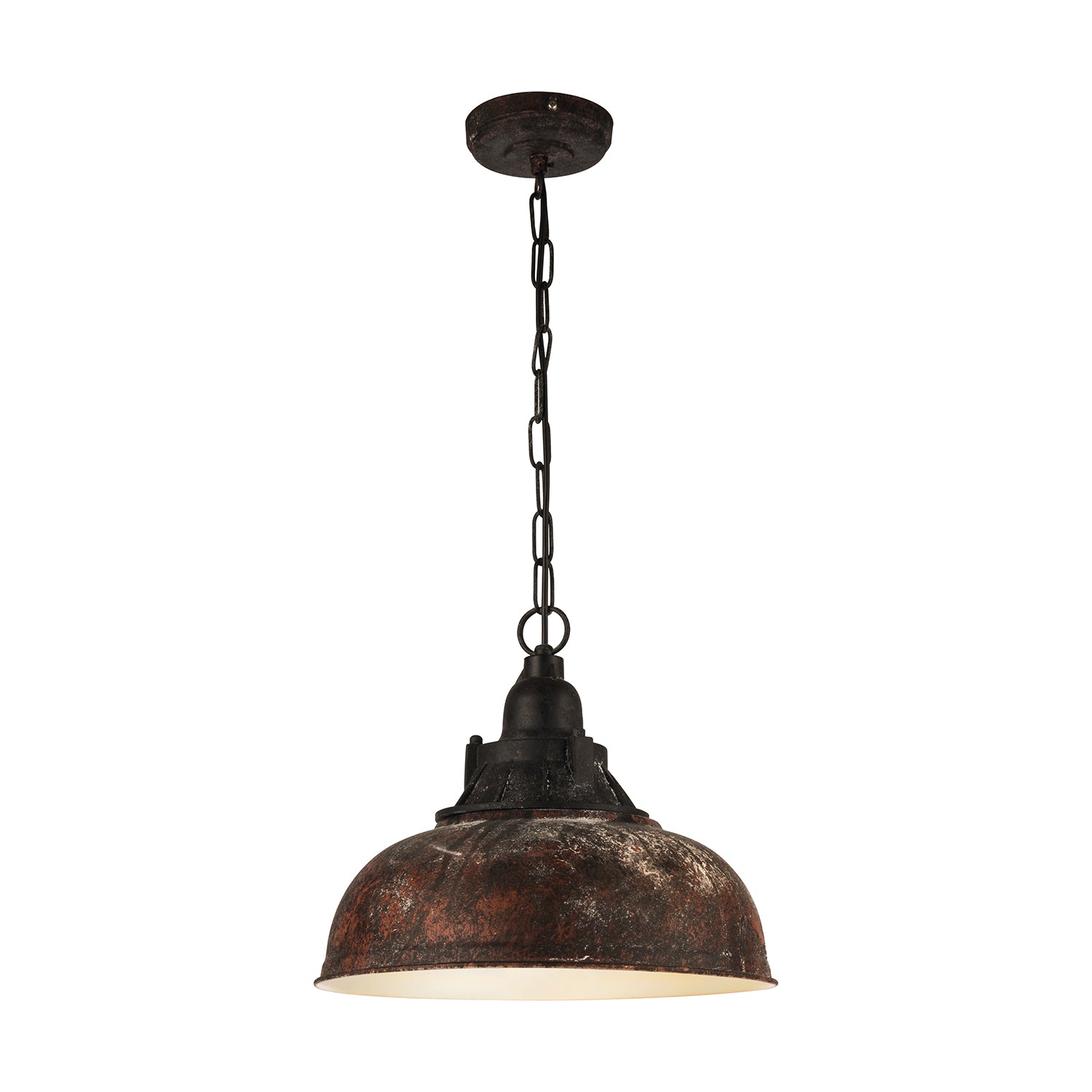 Lampadario A Sospensione Vintage Grantham 1 Acciaio Marrone Antico 1 Luce E27