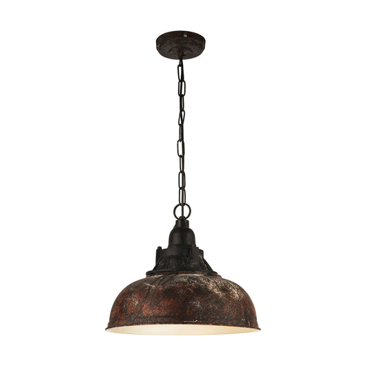 Lampadario A Sospensione Vintage Grantham 1 Acciaio Marrone Antico 1 Luce E27