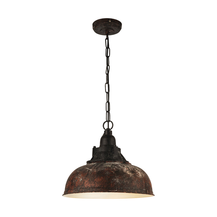 Lampadario A Sospensione Vintage Grantham 1 Acciaio Marrone Antico 1 Luce E27