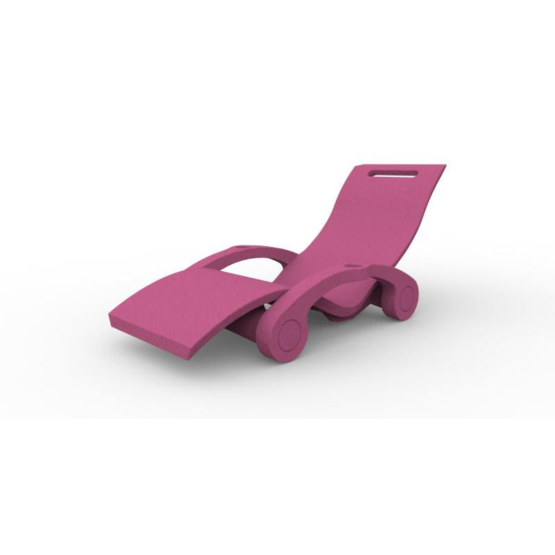 Sdraio Chaise Longe Lettino Galleggiante Da Esterno Prendisole In Polietilene Colore Fuxia Cv-S130/4003