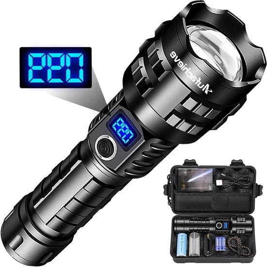 Zaklampo led oplaadabile 15000 lumen XH70.2 oplaadabile - zaklampo tactica zoomabile - potente - 5 modalità di illuminazione