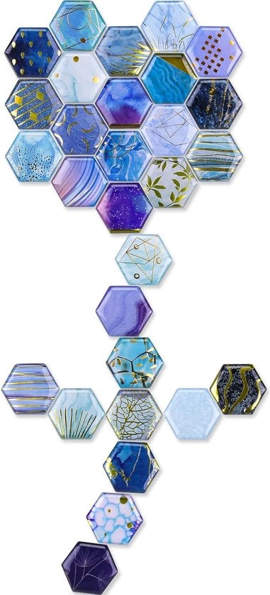 Magnetici a forma di esagono per lavagna magnetica, magneti per frigorifero, lavagna bianca, cucina, armadi per bambini, aula, ufficio, cabina, decorazioni decorative, regali per adulti e bambini, blu