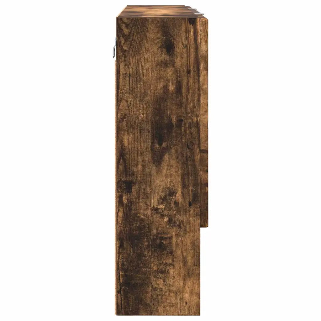 Mobiletto per specchio con porta Rovere fumé 80 x 17 x 55 cm 883359