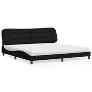 Letto con Materasso Hvar Nero 200x200 cm in Tessuto 3208557