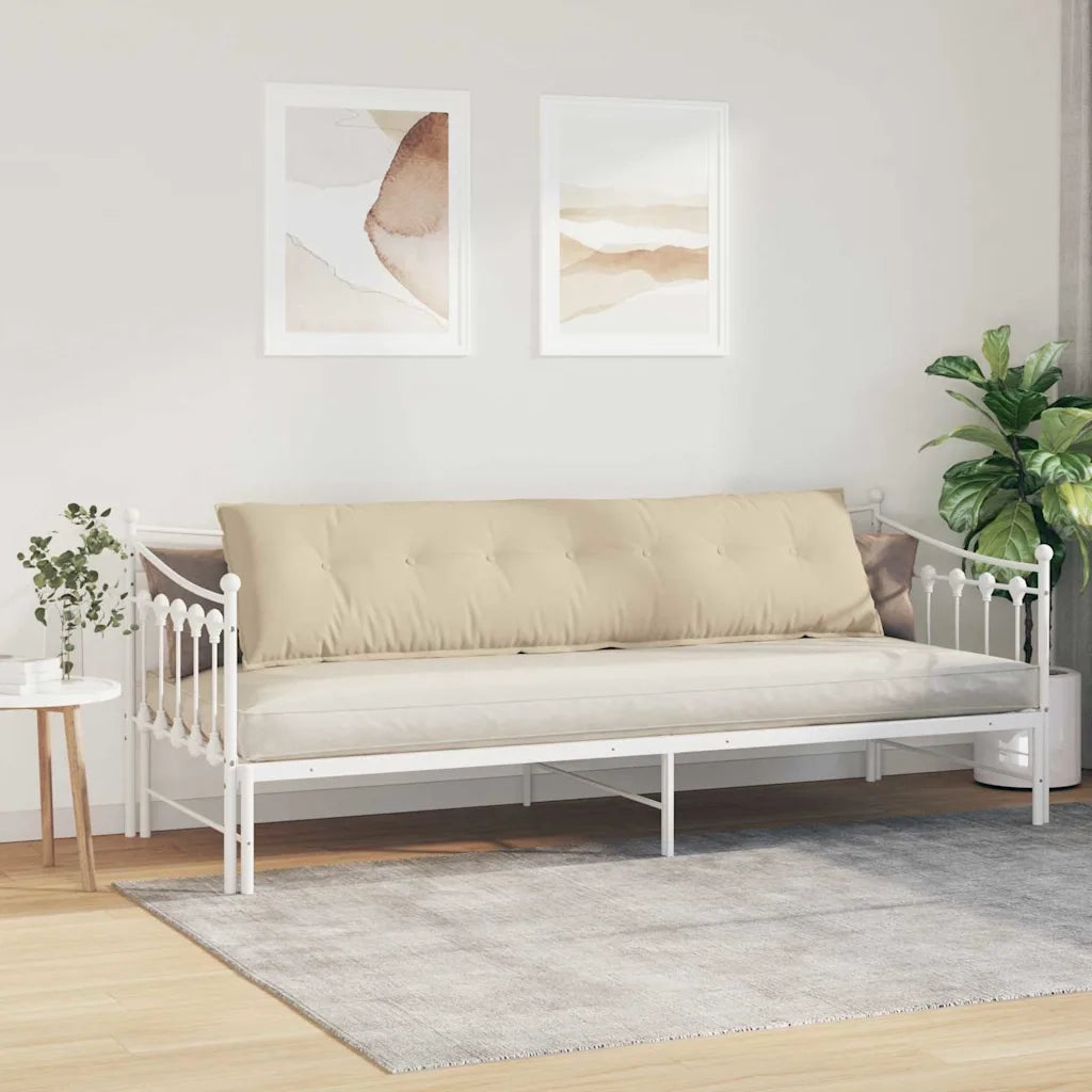 Cuscino per Schiena Crema 200 x 50 cm Tessuto in Microfibra 42014992