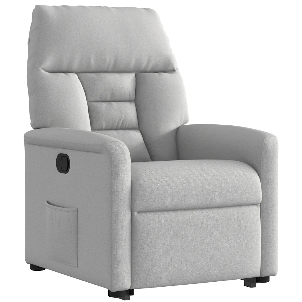 Poltrona Alzapersona Reclinabile Grigio Nuvola in Tessuto 3303041