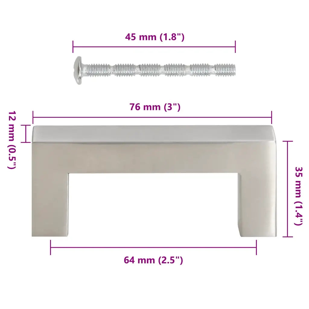 Maniglie per Mobili 10 pz Argento 64mm in Acciaio Inox CFW8663590