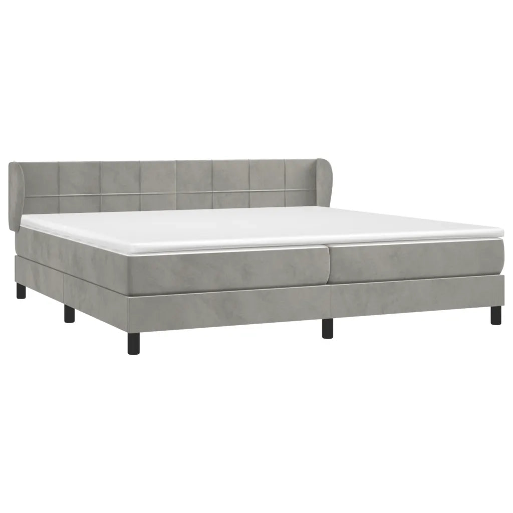 Giroletto a Molle con Materasso Grigio Chiaro 200x200cm Velluto 3127511