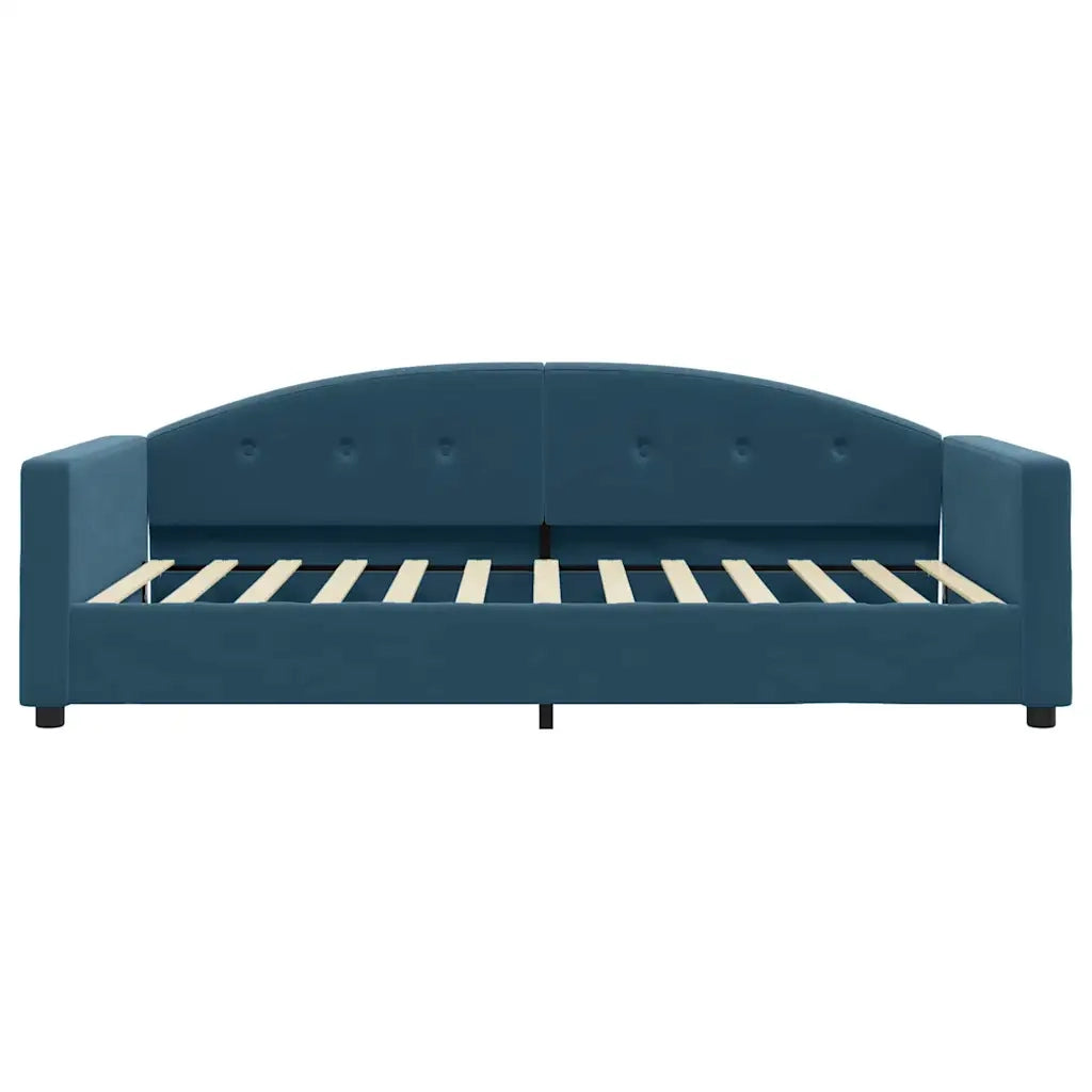 Divano Letto con Materasso Blu 100x200 cm in Velluto