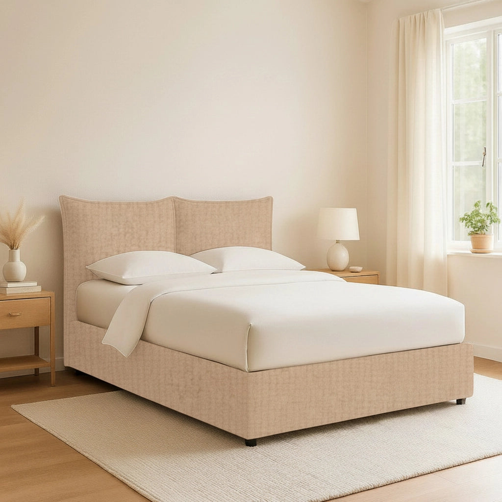 Malton, Letto Piazza e Mezza Sfoderabile Made in Italy, Beige