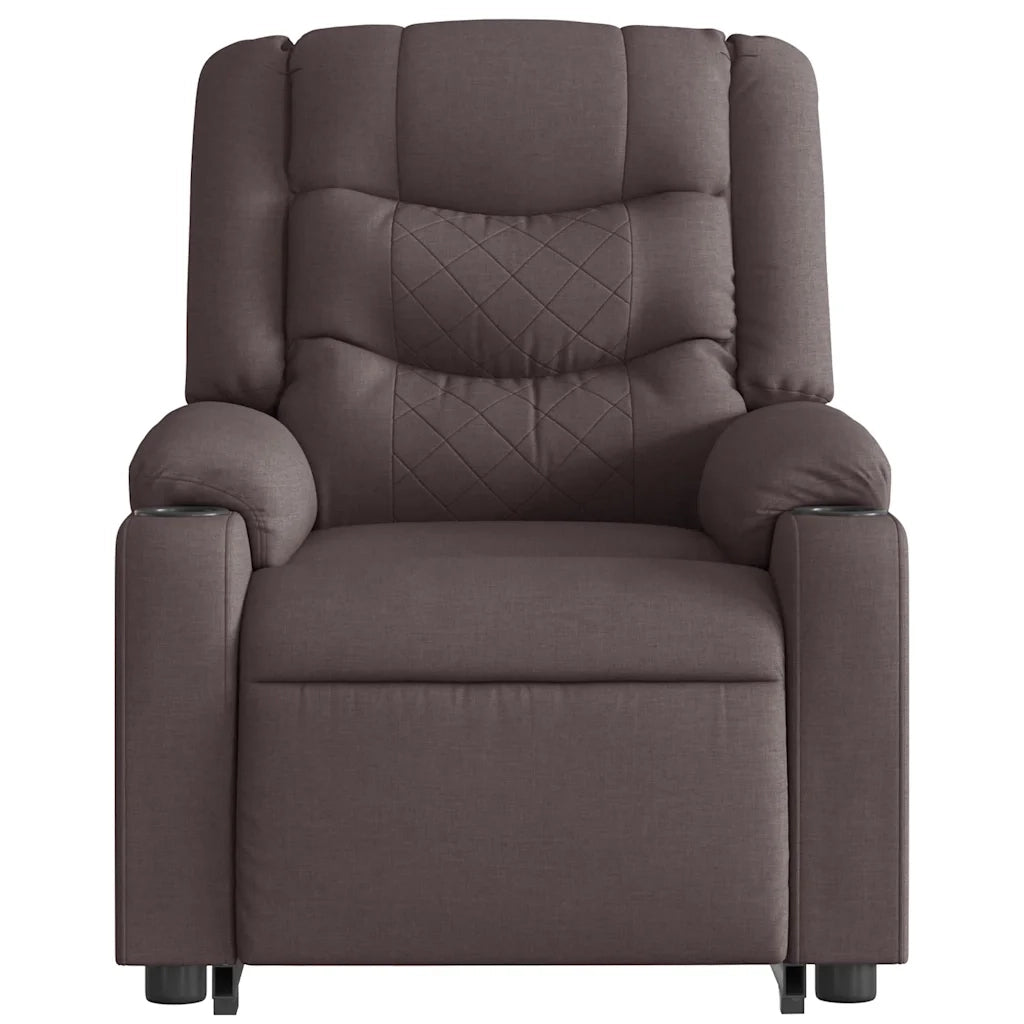Poltrona Alzapersona Massaggio Elettrica Marrone Scuro Tessuto 3310284