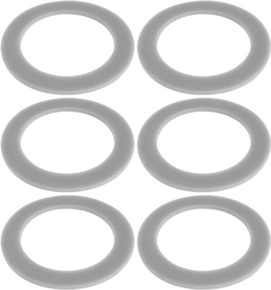 O-ring di silicona per sigillatura - 6 pezzi - Compatibile con Hamilton Beach - Diametro interno 47mm Diametro esterno 67mm Spessore 2mm - Grigio