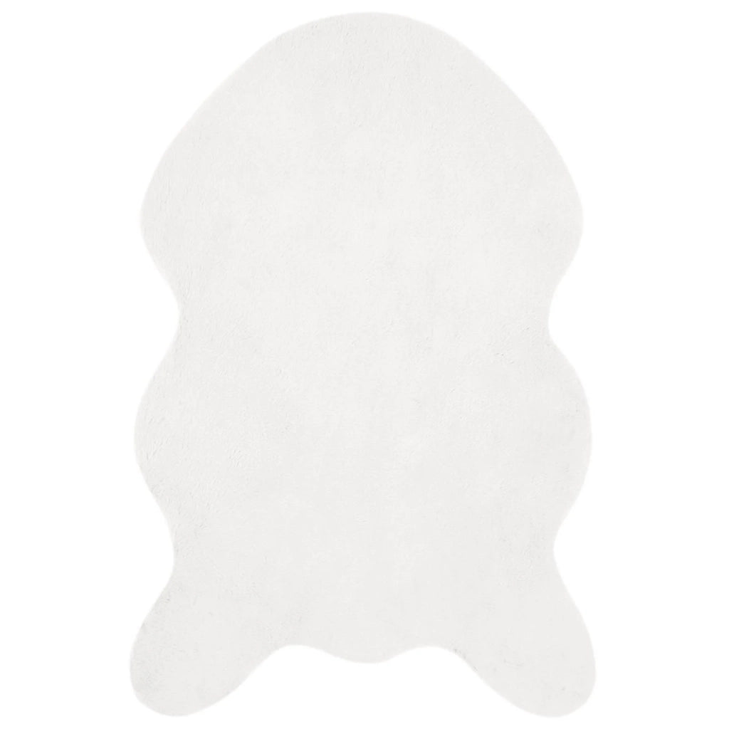 Tappeto antiscivolo in sintetica di coniglio OLITE Bianco