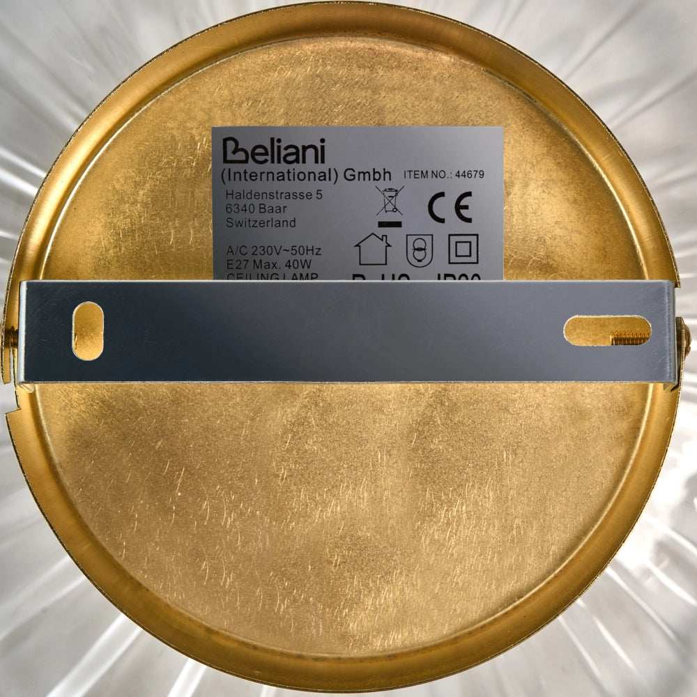 Lampadario Paralume in vetro trasparente Base placcata in ferro dorato Stile moderno e glamour Soggiorno