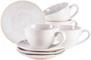 Set di tazze eleganti con guarnizione a mano - stile vintage - set da 4 - ceramica - 270 ml