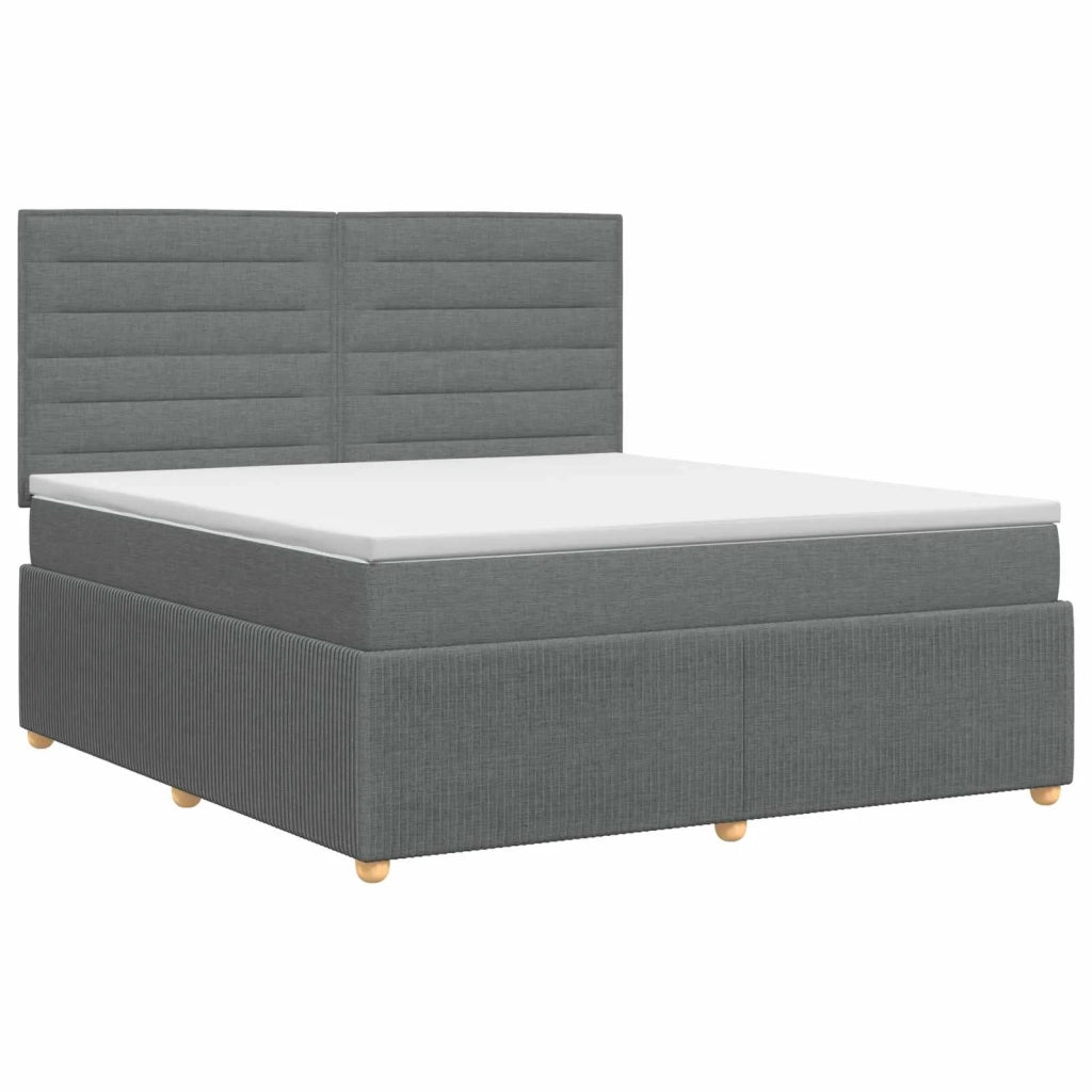 Letto box spring con materasso Grigio Scuro 140 x 190 cm 3454383