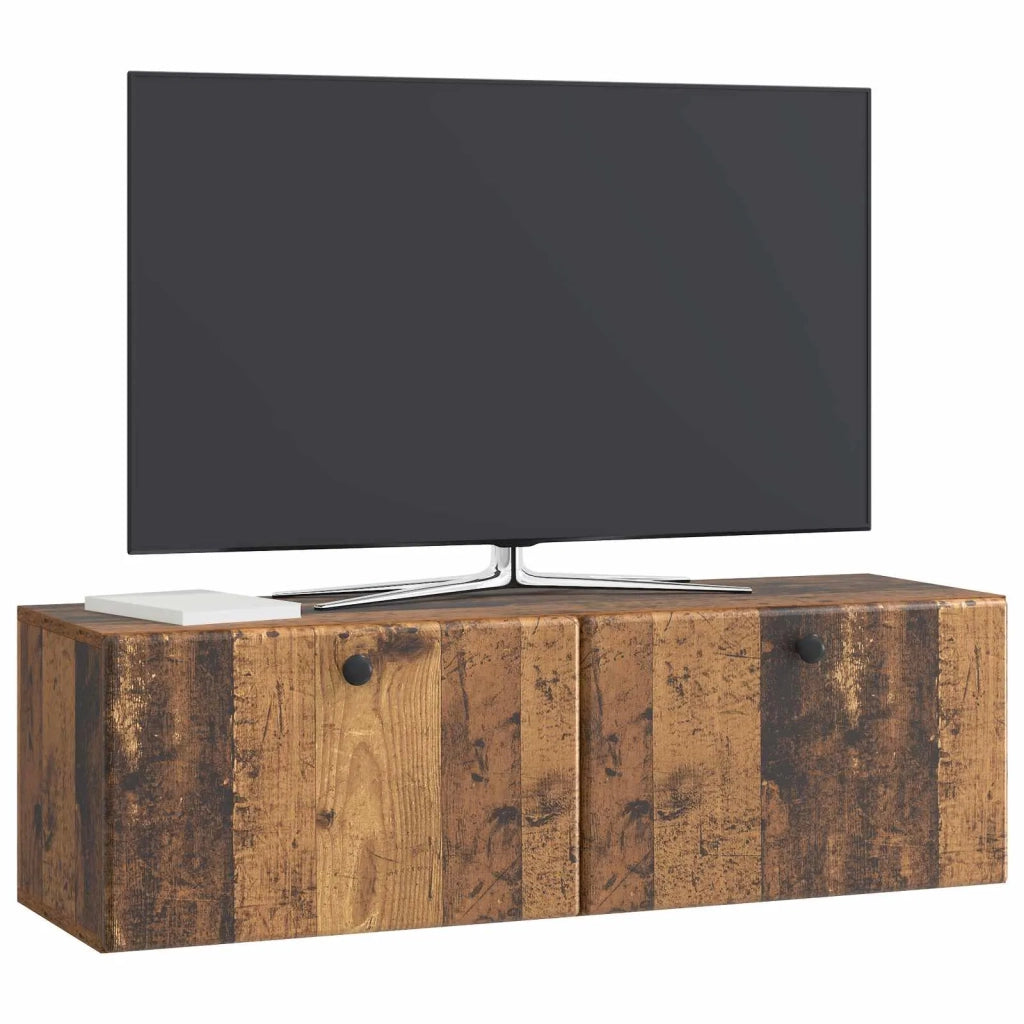 Mobile Porta TV da Muro 98 x 31 x 30 cm Legno antico