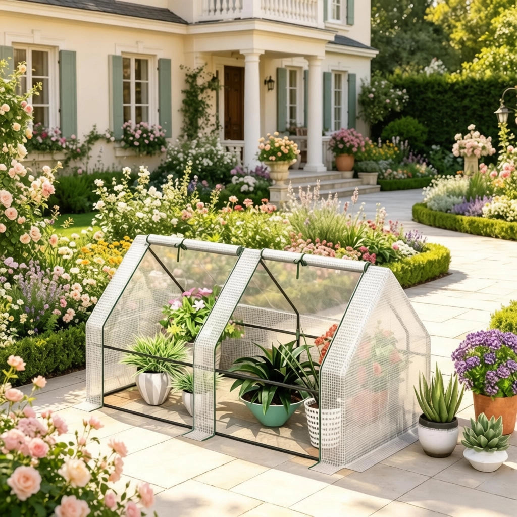 Tenda protettiva per piante dal design pratico, serra in alluminio per il giardino, mini serra compatta (solo con mini serra)