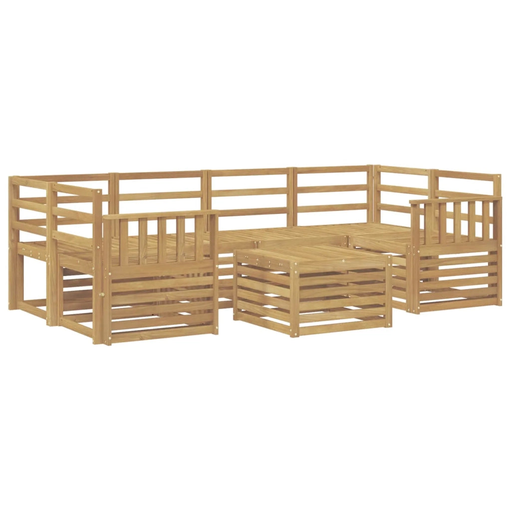 Set di divani da esterno 7 pcs Bianco Legno di Acacia Massello 3391464