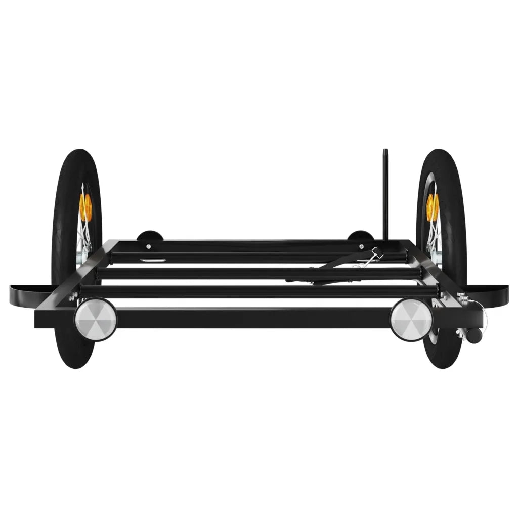 Rimorchio da Bici Nero 126x63x34 cm in Ferro