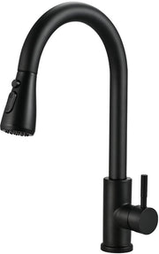 Cieex keukenkraan in acciaio inossidabile, alta pressione, 360° rotativa e estensibile, miscelatore per lavandino con 3 posizioni doccia, 1-manuale keukenkraan in acciaio inossidabile (matte nero)