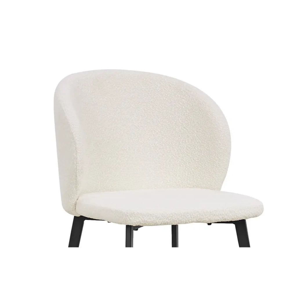 Sedia TOLO Tessuto Bouclé Bianco, dimensioni H80 x L51 x P55, ideale per la tua cucina o sala da pranzo.