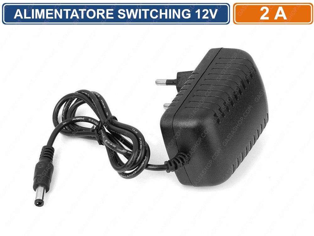 ALIMENTATORE SWITCHING 12V 2A 24W PER ILLUMINAZIONE E CCTV TELECAMERA CIRCUITO CHIUSO