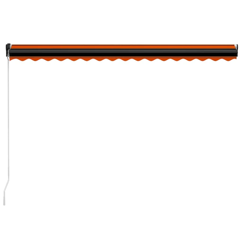 Tenda da Sole Retrattile Manuale LED 450x300 cm Arancio Marrone 3055231