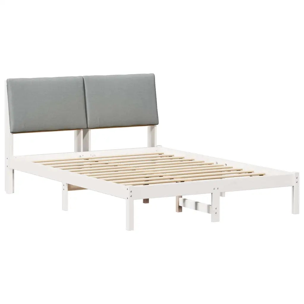 Struttura del Letto Bianco e grigio chiaro 150 x 200 cm