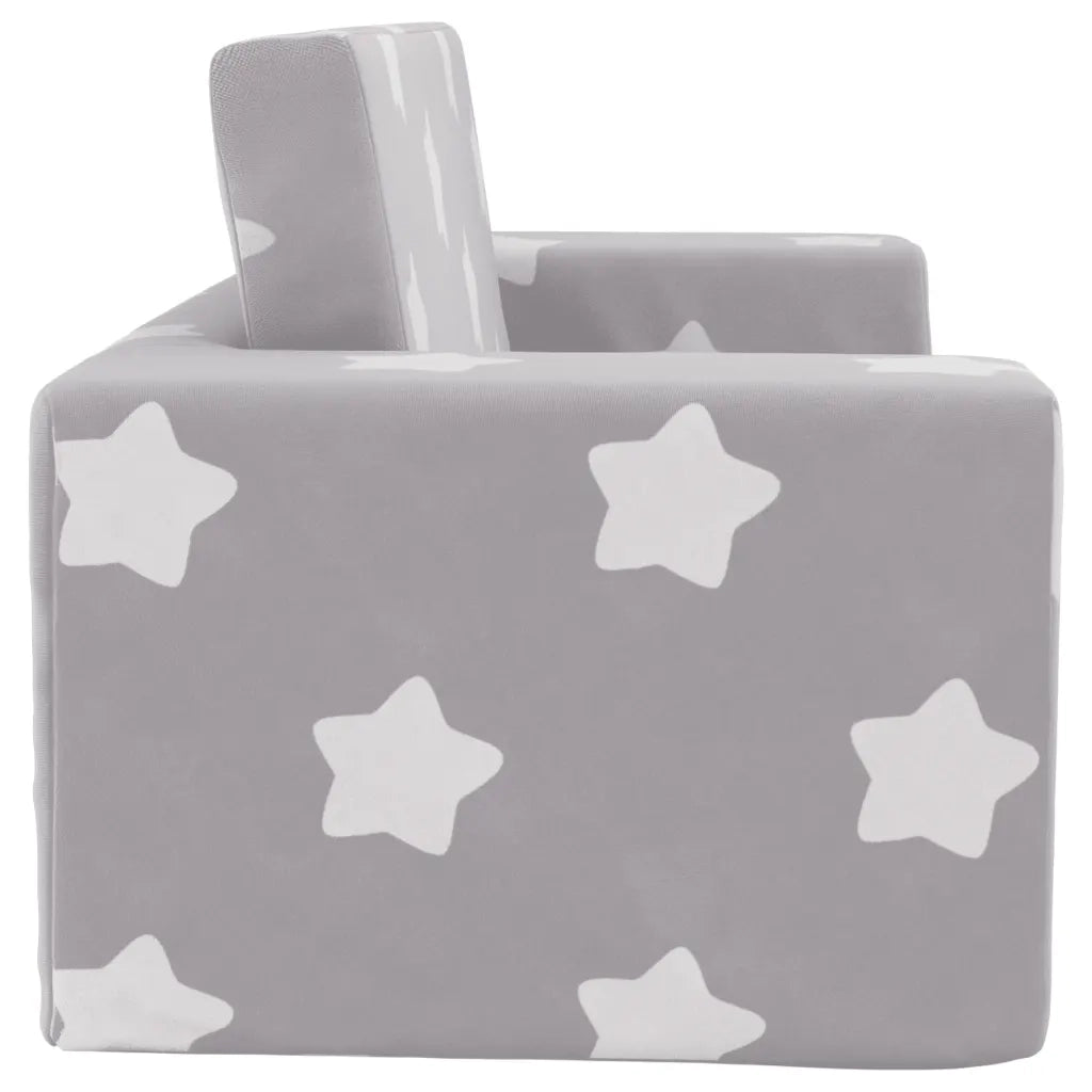 Divano Letto Bambini a 2 Posti-Sofa Letto-Daybed Grigio Chiaro con Stelle Peluche 545559