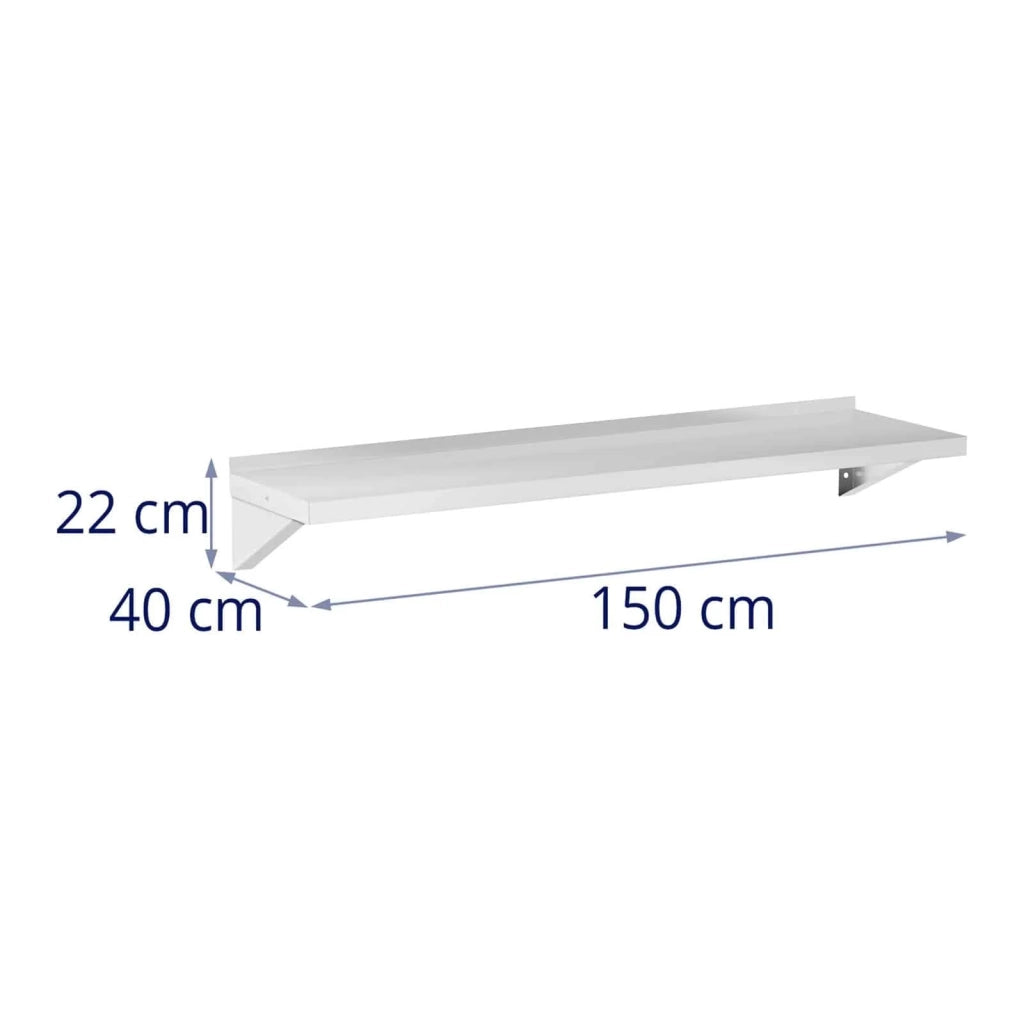 Mensola da parete in acciaio inox 150 x 40 cm fino a 80 kg mensola da parete industriale mensola da parete 14_0005150