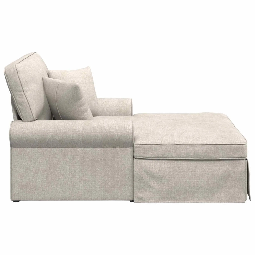 Chaise Longe con Gonna con cuscino Crema 157 x 91 x 91 cm ARES
