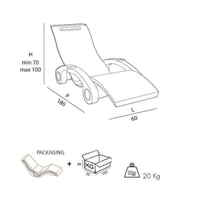 Sdraio Chaise Longe Lettino Galleggiante Da Esterno Prendisole In Polietilene Colore Verde Chiaro Cv-S130/6018