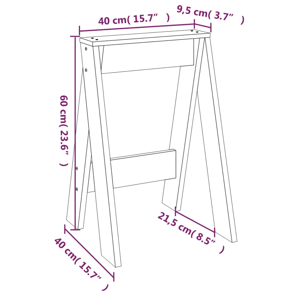 Sgabelli 2 pz Ambra 40x40x60 cm in Legno Massello di Pino 823667