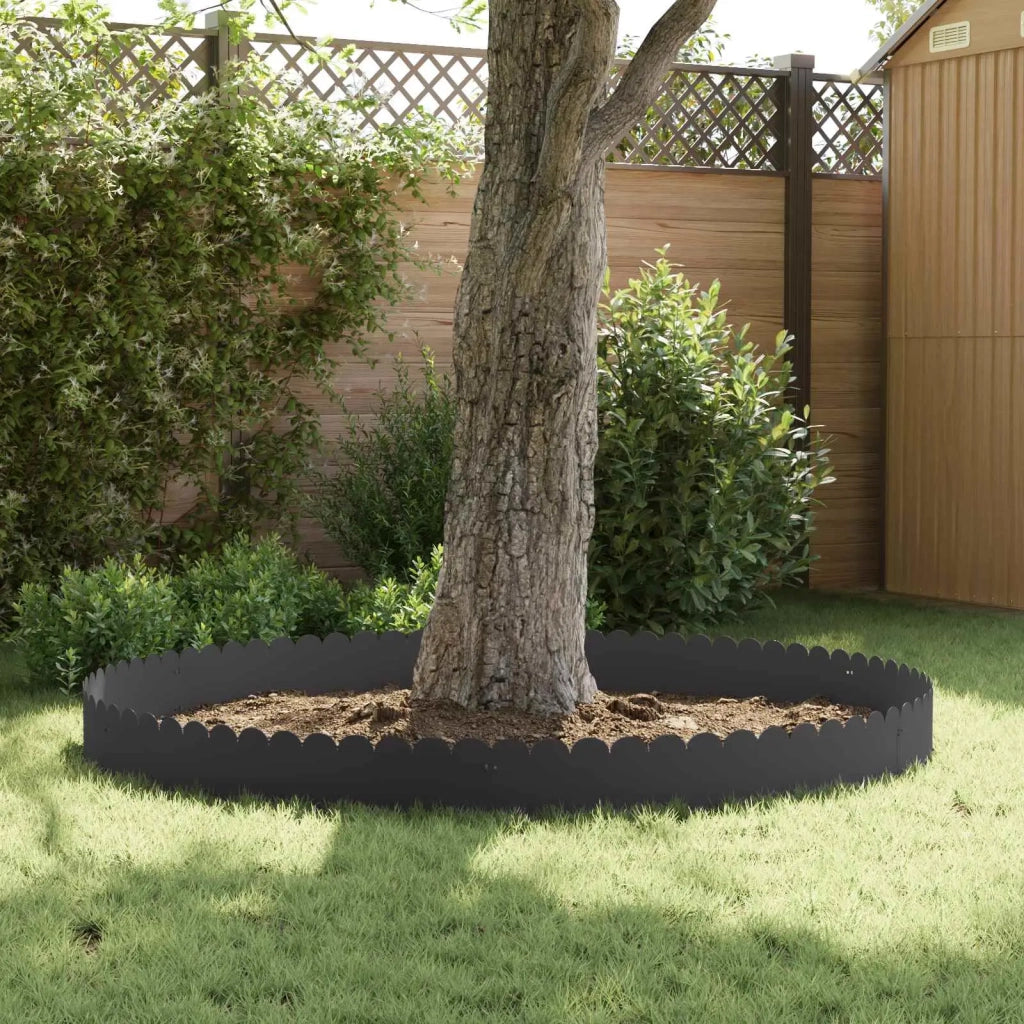 Bordura per Prato 30 pcs 103 x 25 cm Acciaio Nero 8008695