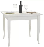 Tavolo classico fisso legno bianco opaco 80x80 (1238) - Mobili 2G