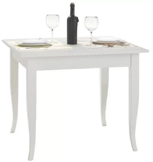 Tavolo classico fisso legno bianco opaco 80x80 (1238) - Mobili 2G