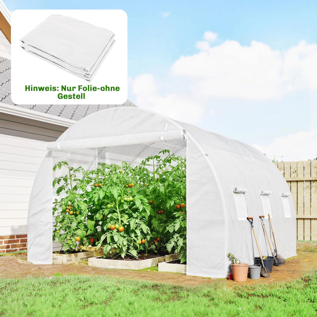 Tenda da giardino in polietilene ¨C zephmum ¨C 3x3 m bianco 6 finestre